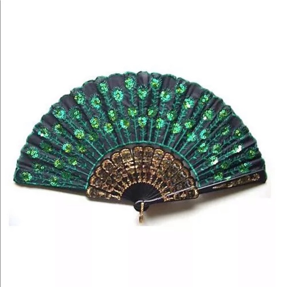 Accessories - Silk Peacock Hand Fan